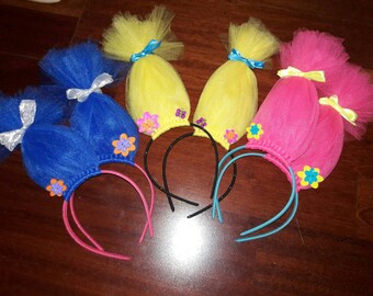 Troll head bands soild color 5 double color 8 triple color 9