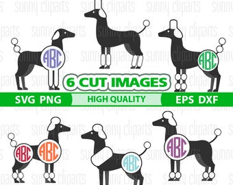 Dog Monogram Svg, Poodle Svg, Dog Svg Files, Dog Silhouette, Dog Clipart, Pet Svg, Pet Silhouette, Svg Cutting File, Cutting Dies, Png Files