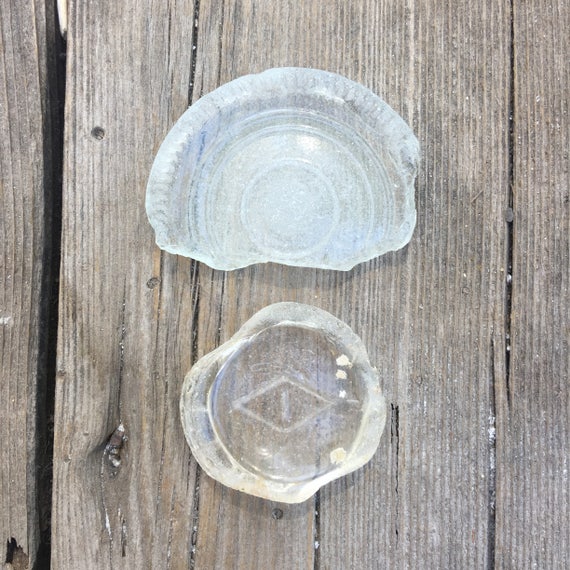 Authentic SEA GLASS White Bottle Bottoms from MermaidSeaChest on Etsy