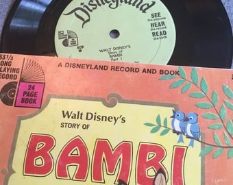 Walt Disney Bambi Book and Record , 1966 , Disneyland Record and Book , See, Hear, and Read