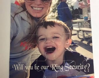 Custom Ring Security Puzzle - Will you be my Flower Girl Puzzle - Custom Photo Puzzle - Matron of Honor Gift - Bridesmaids Proposal Puzzle