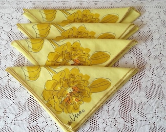 Vintage Vera Newman Yellow Cloth Napkins