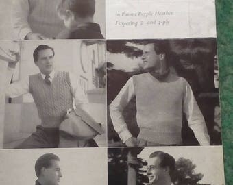 Vintage knitting pattern _ Four purple heathers pullover