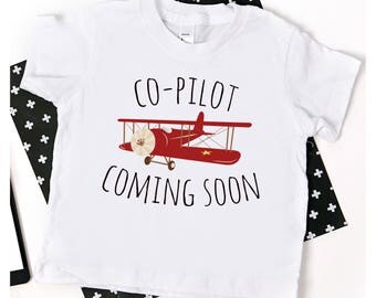 Big Brother Shirt; co pilot coming soon shirt; new baby announcement; pregnancy announcement; airplane big brother shirt; announcement shirt