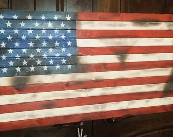 Vintage American Flag Wall Art pallet american flag | etsy Vintage American Flag Wall Art pallet american flag | etsy