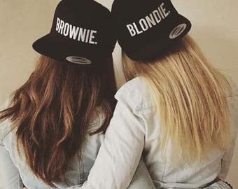 Blondie Brownie Snapback Caps Pair Fashion Hip-Hop Caps Hats Tumblr Fashion Snapbacks