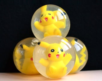 Kids' Soap - Pikachu Toy Set of 6 Soaps - For children - Collectible Gift - Pokemon Soap - Avocado Oil - 2.44" - PVC mini toy - Mini figures