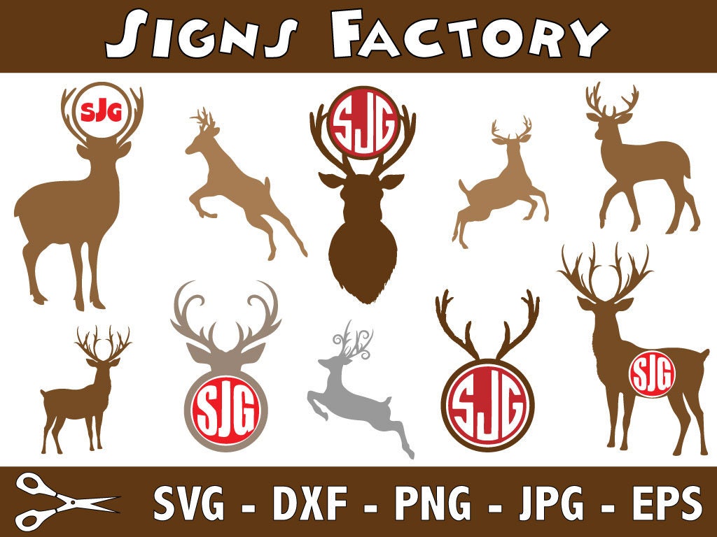 Download Deer Monogram svg, deer clipart, deer skull svg ...