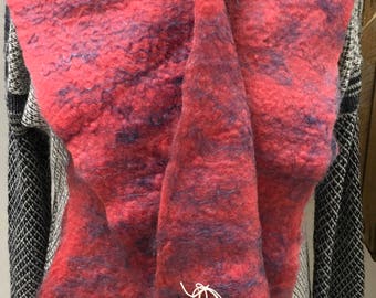 Handmade wet felted scarf