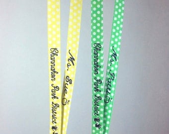 Lanyard, Personalized Lanyard, Key Lanyard, Teacher Lanyard, Cute Lanyard, Custom Lanyard, Monogram Lanyard, Polka Dot Lanyard