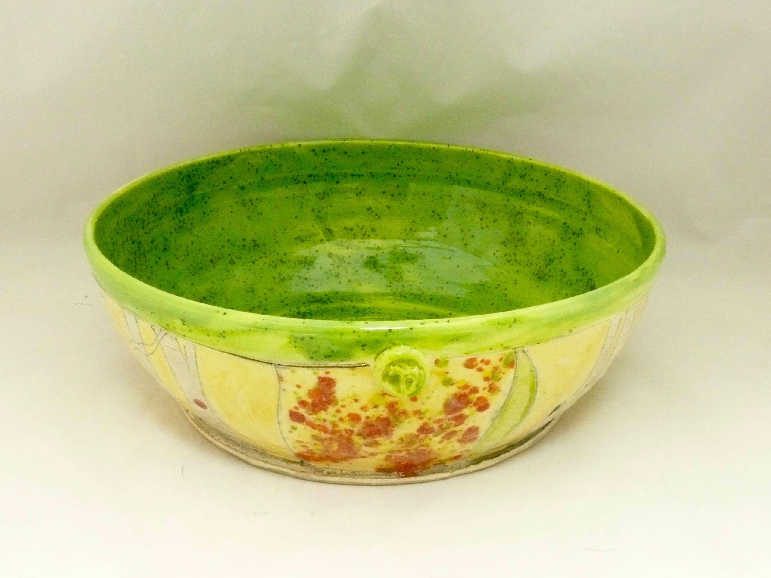 Large Pasta Serving bowl Thanksgiving Decor Ceramic Salad