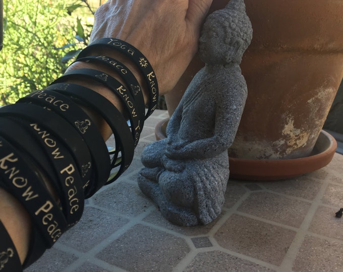 Know Yoga * Know Peace Rubber Bracelet * Yoga Bracelet & Rubber Bracelet