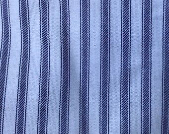 Navy Blue / White Stripes Cotton Fabric One Yard x60