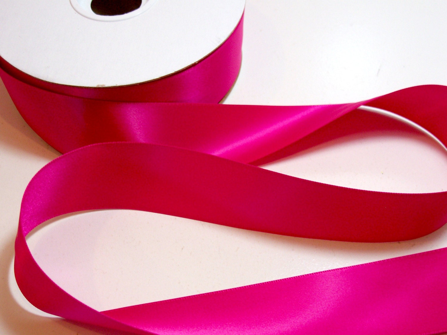 Pink Ribbon Double-Faced Hot Pink Satin Ribbon 1 1/2 inches