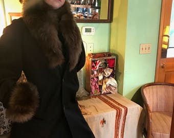 Vintage Penny Lane Jacket 1940s faux fur Roos Atkins size 36 regular