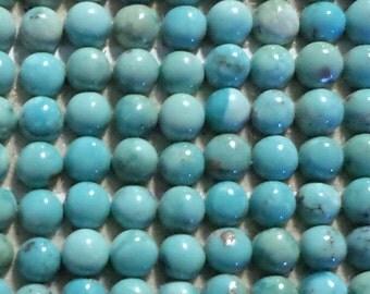 12 Tiny 3mm Turquoise Cabochons-Blue