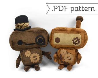 Robot Steampunk Plush Sewing Pattern .pdf Tutorial
