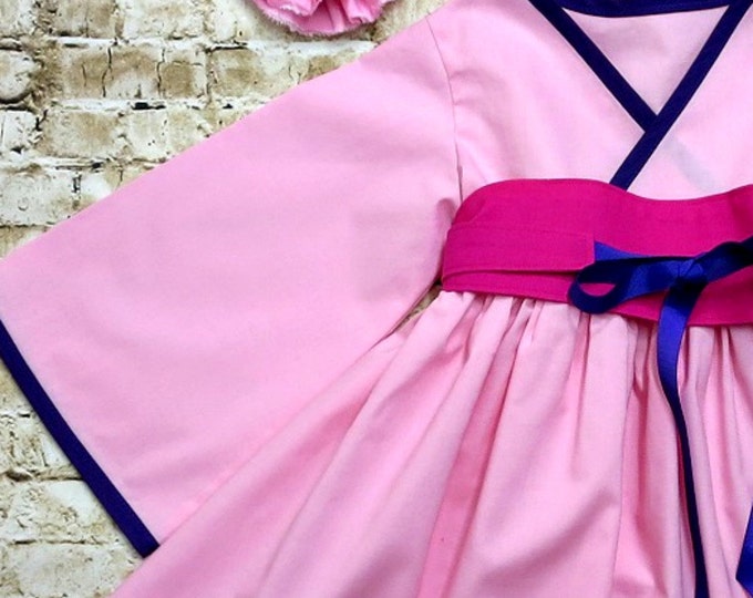 Princess Mulan Dress - Girls Dress - Birthday Dress - Little Girls Dresses - Toddler Dress - Mulan Dresses - Girls Pink Dress - 2t to 7 yrs
