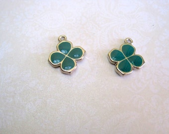 Teal Enamel Charms - Set of 2 - 20x17mm