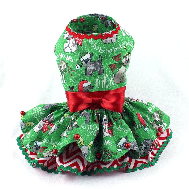 Dog Dress Dog Harness Dress Christmas Dress Ruffle Dress
