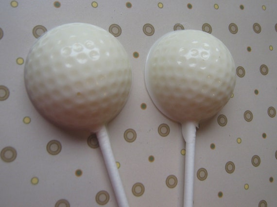 One dozen golf ball sucker lollipops party favors