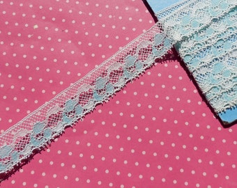 Antique Lace Vintage Lace Valenciennes Lace with Blue Flowers