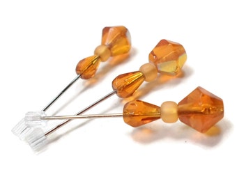 Counting Pins Marking Pins Cross Stitch Needlepoint Golden Amber Brown Stitch Counter DIY Crafts Stitch Counter