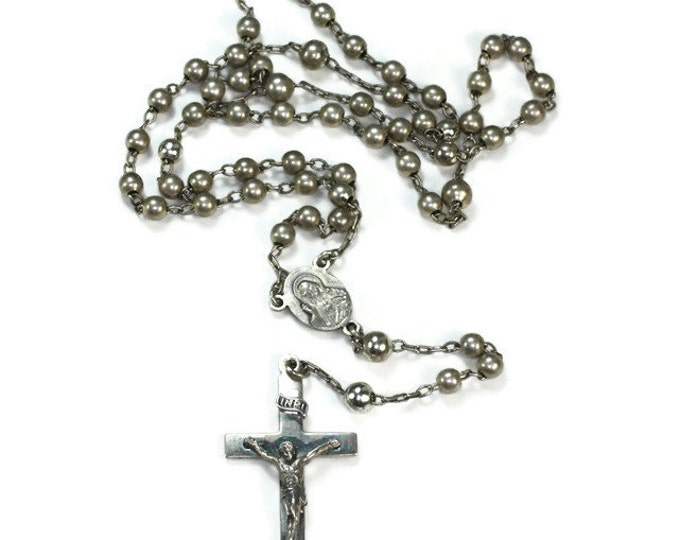 Art Deco Sterling Catholic Rosary Signed SF Swift and Fisher 1940s Vintage