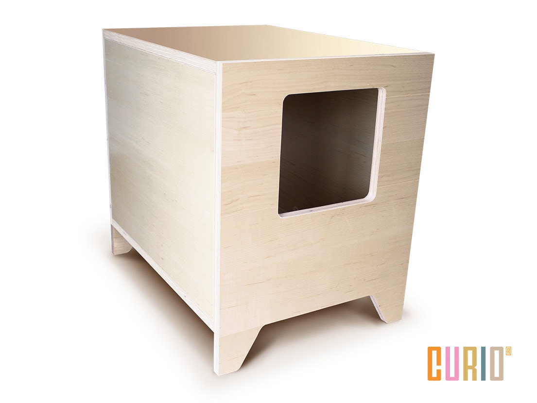 Curio In Maple Modern Cat Litter Box Designer Cat House - ðzoom curio in maple modern cat litter box designer cat house - ðzoom