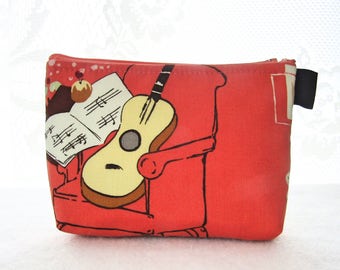 Henri Matisse Vie en Rose Fabric Gadget Pouch Small Cosmetic Bag Zipper Pouch Makeup Bag Cotton Zip Pouch Alexander Henry Guitar on Chair