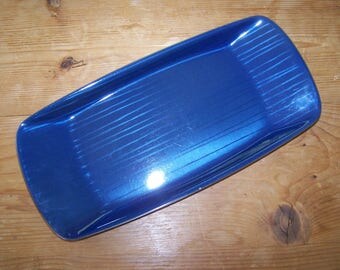 Cathrineholm, Blue Enamel Tray, Strek Cathedral, Rectangular Tray, Grete Prytz, Grete Kittelsen, Blue Enamelware, Catherine Holm