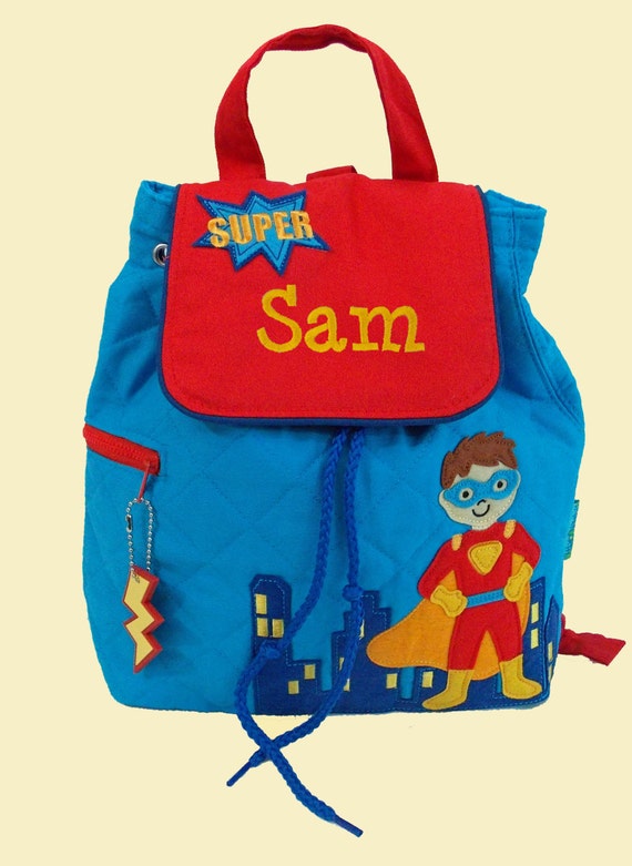 Personalized Child's Stephen Joseph Quilted SUPER HERO Backpack-Monogrammiong Is Included