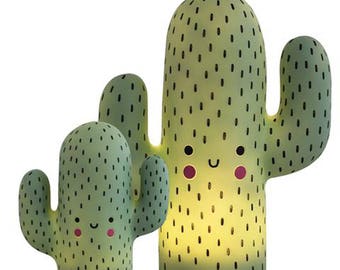 Super Cute Kawaii Happy Cactus Night Light Lamp