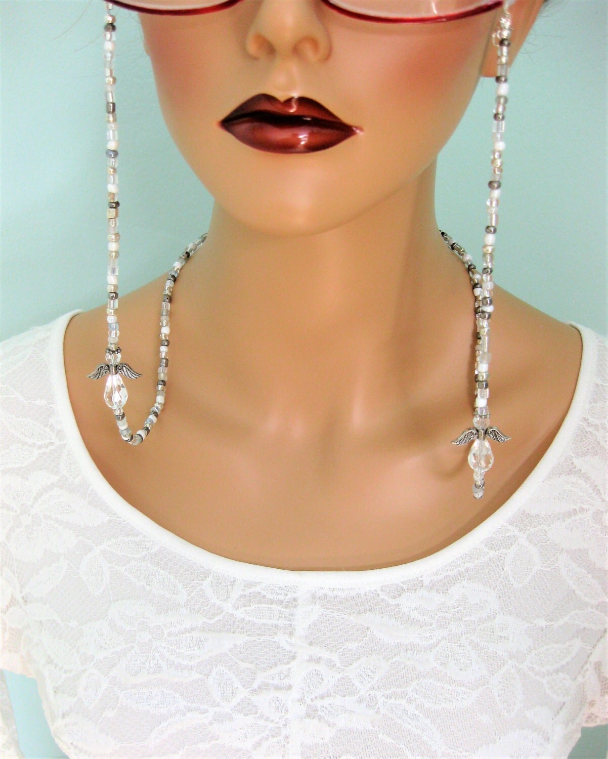 Silver Eyeglass Chain Eyeglass Holder Eyeglass Necklace