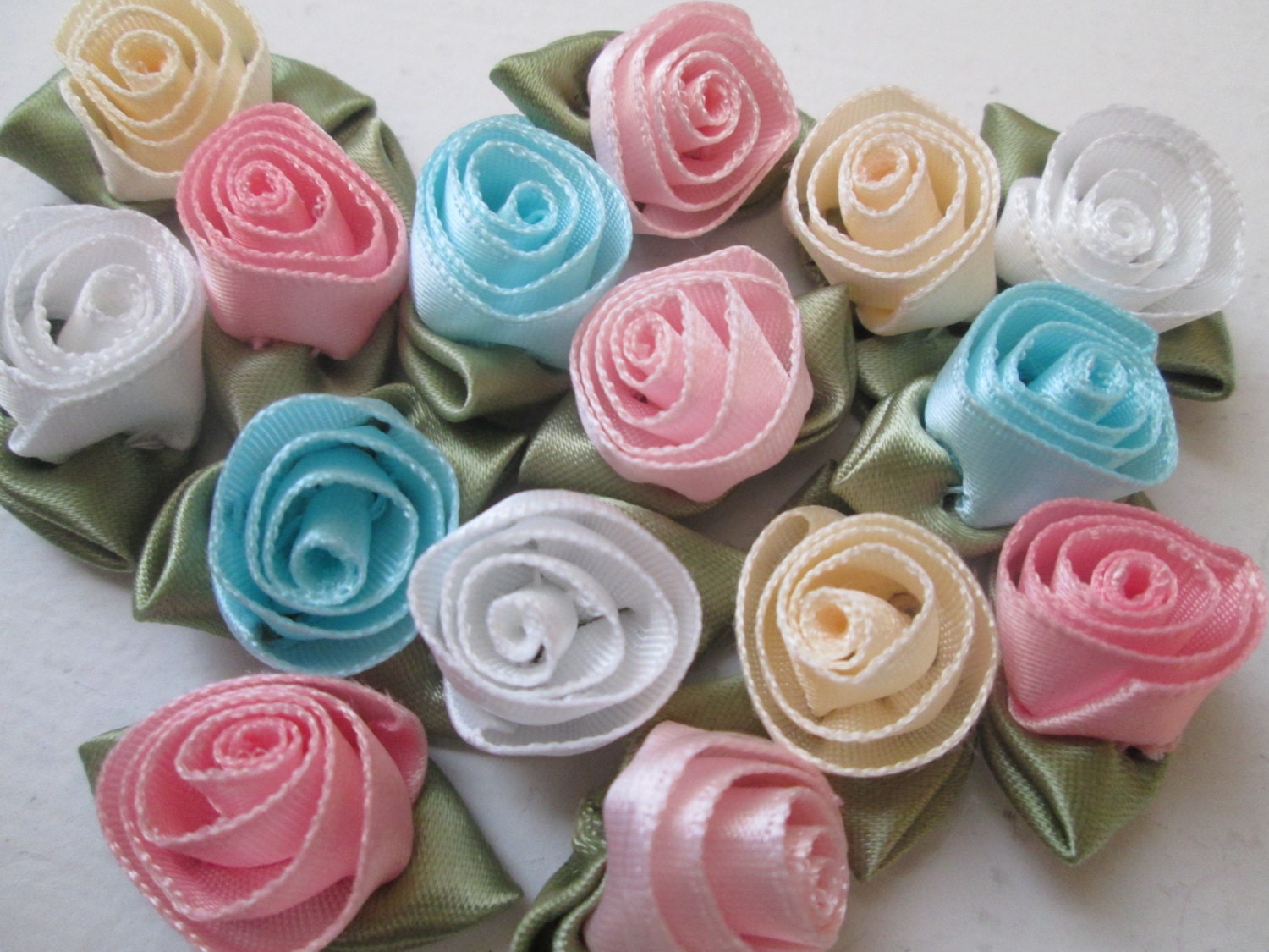 Rosettes Fabric Rosettes DIY Wedding Roses Small Satin