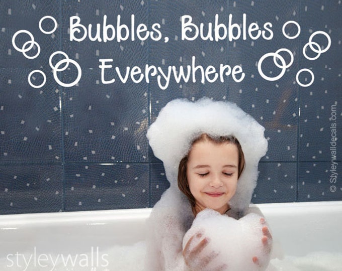 Bubbles Bathroom Wall Decal, Bubbles Bathroom Vinyl Lettering , Kids Bathroom Wall Decal, Vinyl Lettering for Kids Bathroom Decor