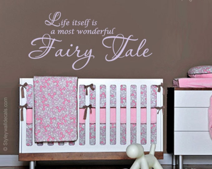 Fairy Tale Wall Decal, Fairy Vinyl Lettering Wall Decal, Girls Bedroom Wall Decal, Fairy Wall Decal, Fairy Wall Decor Sticker