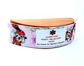 Child Medical Alert Bracelet or Safety ID Bracelet Cotton Band for Kid's Autism Safety Band Minnie Mouse Clothing