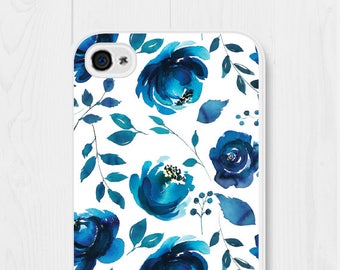 iPhone 7 Case Phone Case iPhone 6 Phone Case Floral iPhone 5 Case Blue iPhone SE Case Floral Samsung Galaxy S7 Case iPhone 4 Case Royal Blue