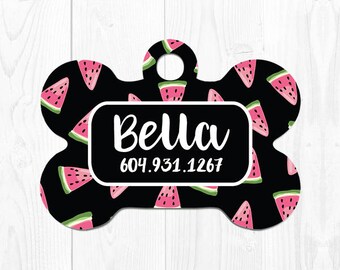 Custom Dog Tags for Dogs Dog Name Tag Dog Tag Cute Dog Collar Tag Pink Dog ID Tags Personalized Pet ID Tag Custom Pet Tag Fruit Watermelon