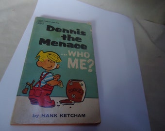 Vintage 1963 Dennis The Menace Who Me Paperback book by Hank Ketcham, Fawcett Crest Book, collectable
