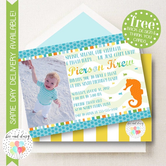 Under the Sea Invitation, Under the Sea Party, Under the Sea Birthday Invitation, Under the Sea Baby Shower Invitation, BeeAndDaisy Il_570xn