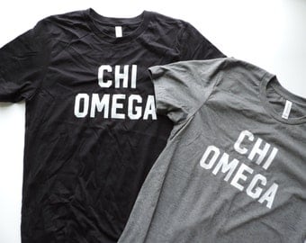 New Chi Omega Basic Graphic Tees Shirt // Sizes S-2XL // YOU PICK COLOR