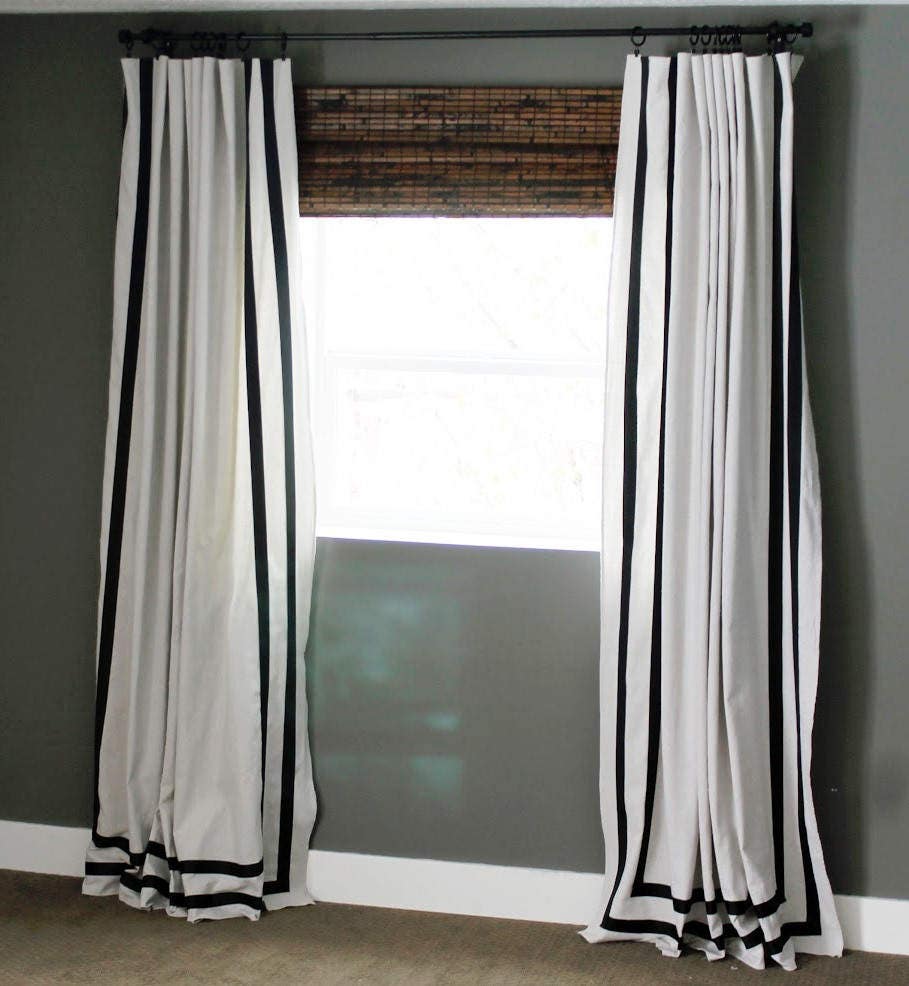 White Curtain with Pink Grosgrain Ribbon trim color