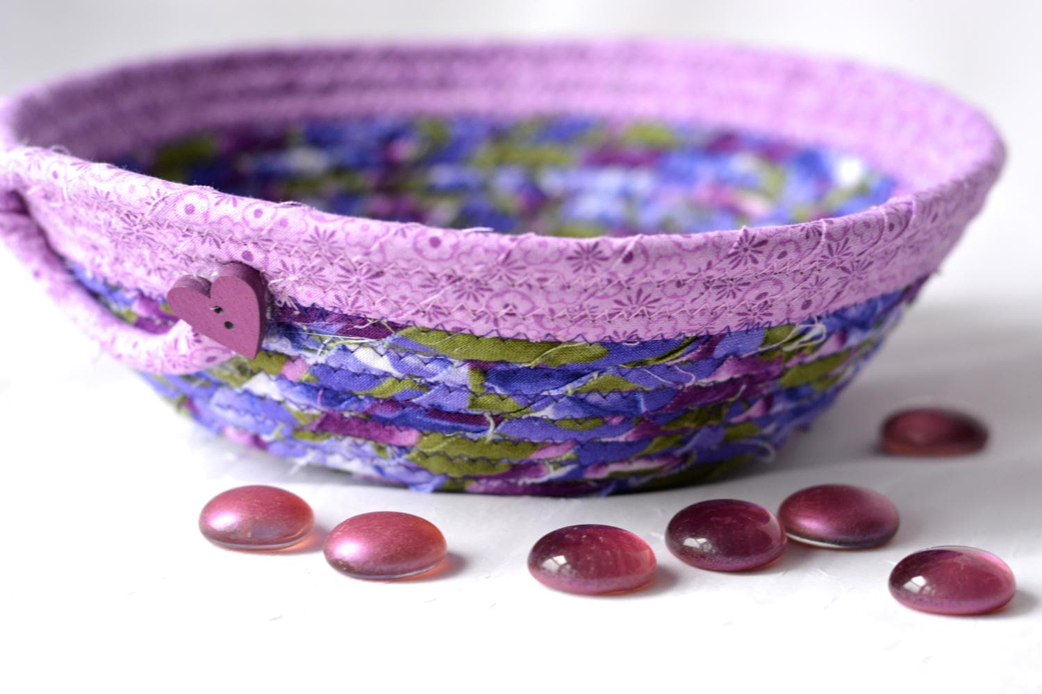 Handmade Purple Basket Purple Floral Basket Lavender and