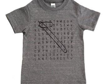 Big Brother Shirt - Word Search Design - Boys Shirt - New Baby Pregnancy Announcement - Kids Clothes Brother Graphic Tee - Boys' Clothing