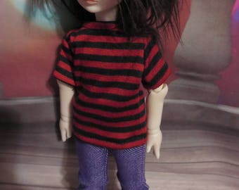 Red and Black Striped YoSD Shirt