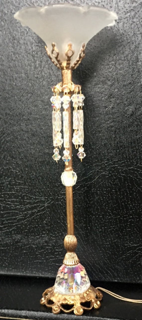Dollhouse floor lamp with crystals The Ravenna