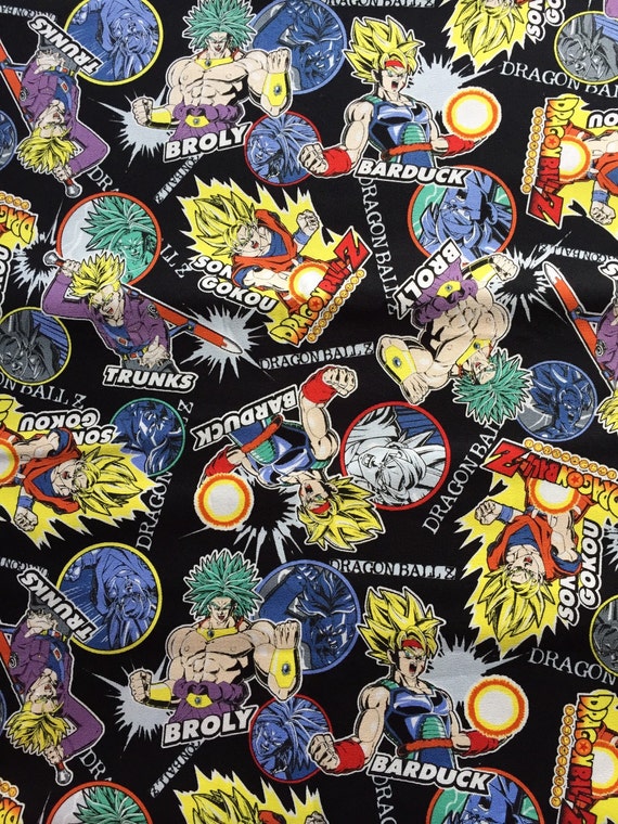 Dragon ball fabric black colour one yard