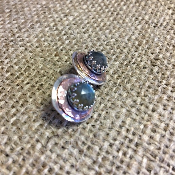 Labradorite stud earrings